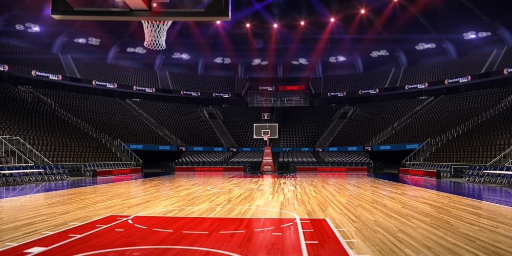 Empty basketball court
